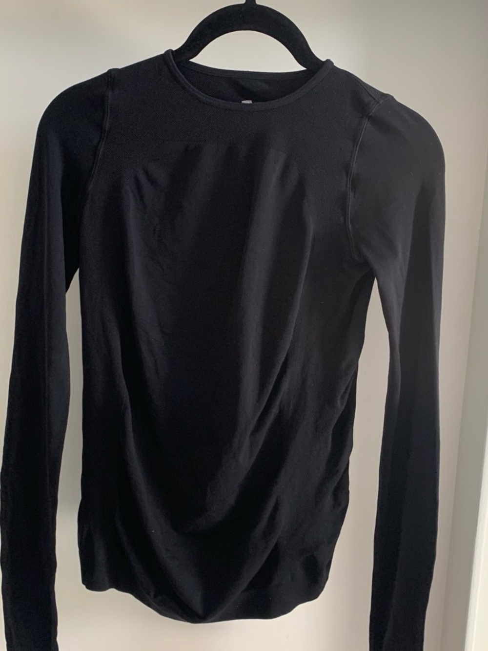 Rick Owens Black Fitted Long-Sleeve Crew Top